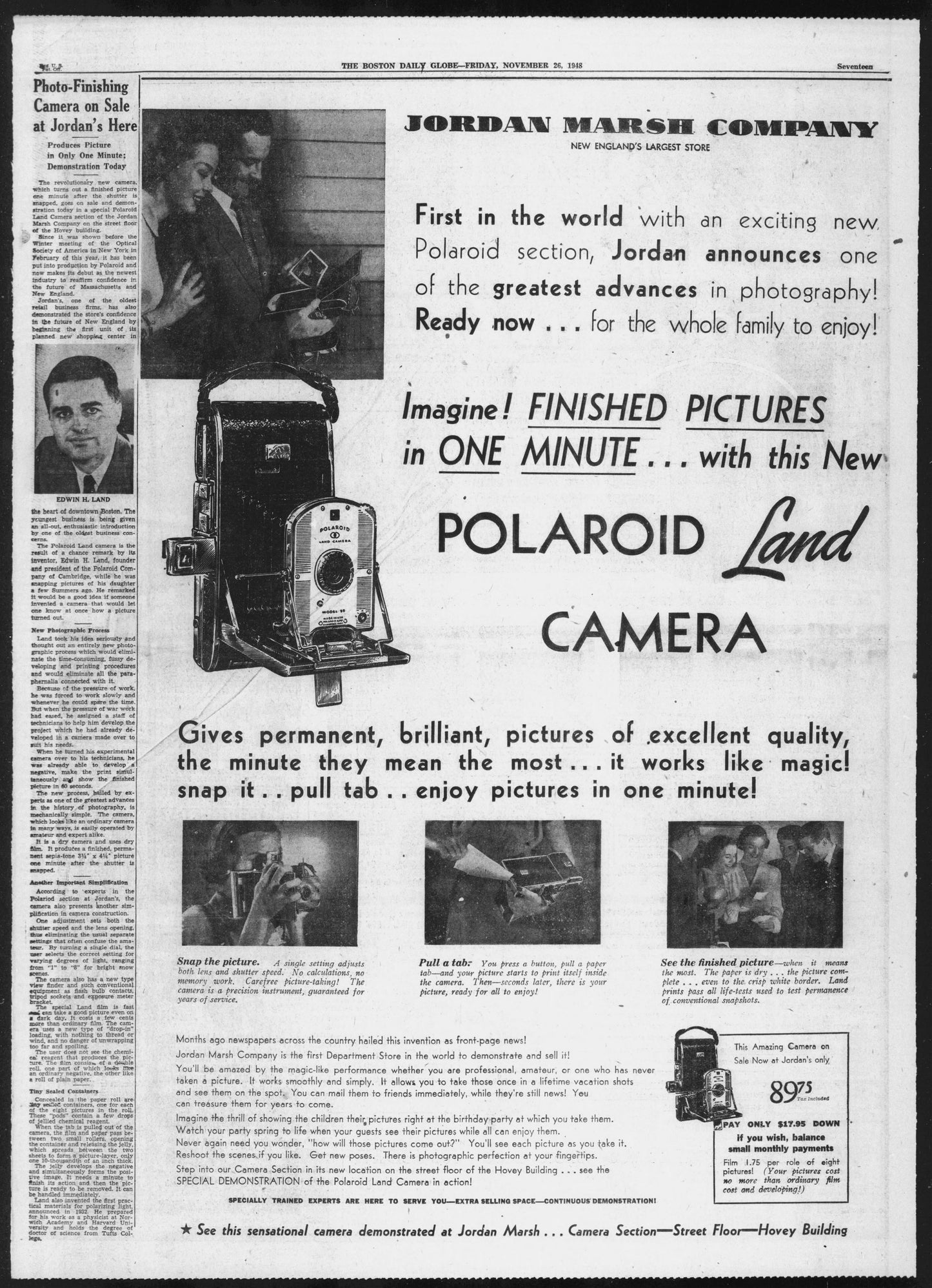 40051 | boston globe evening - polaroid land camera model 95 1948-11-26