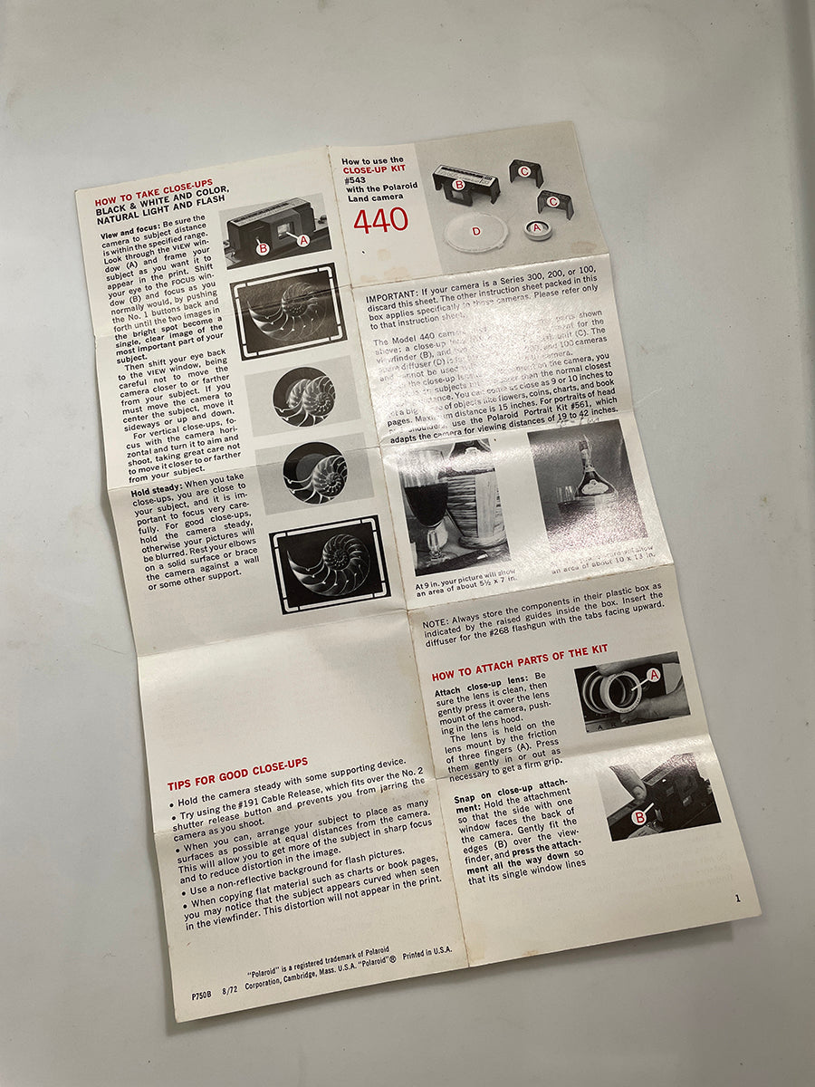40112 | packfilm_z #543 closeup kit | P750B 8/72