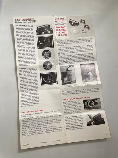 40112 | packfilm_z #543 closeup kit | P721A 11/72