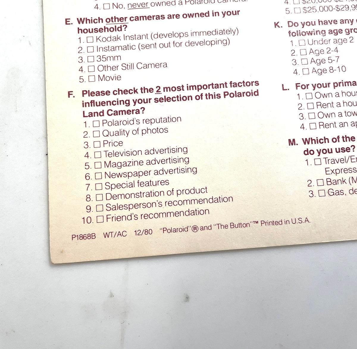 40111 | reg card (01) | P1868B WT/AC