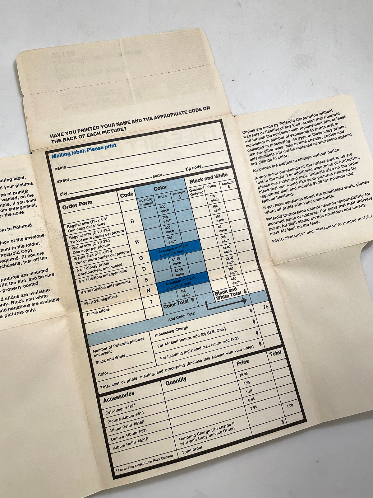 40111 | copy order mailer | P341C