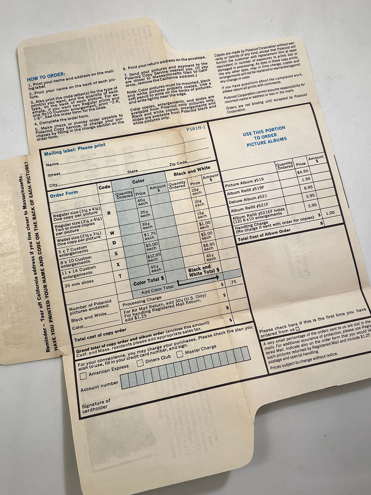40111 | copy order mailer | P181N-1