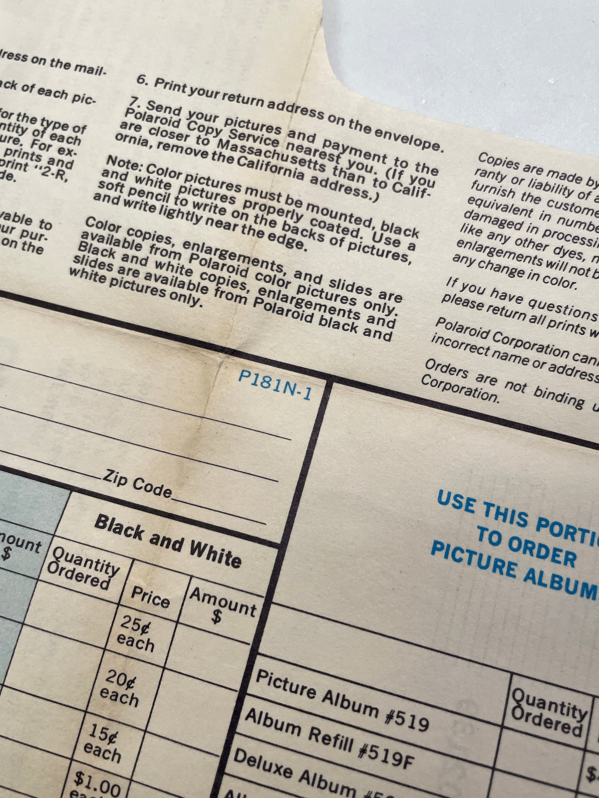 40111 | copy order mailer | P181N-1