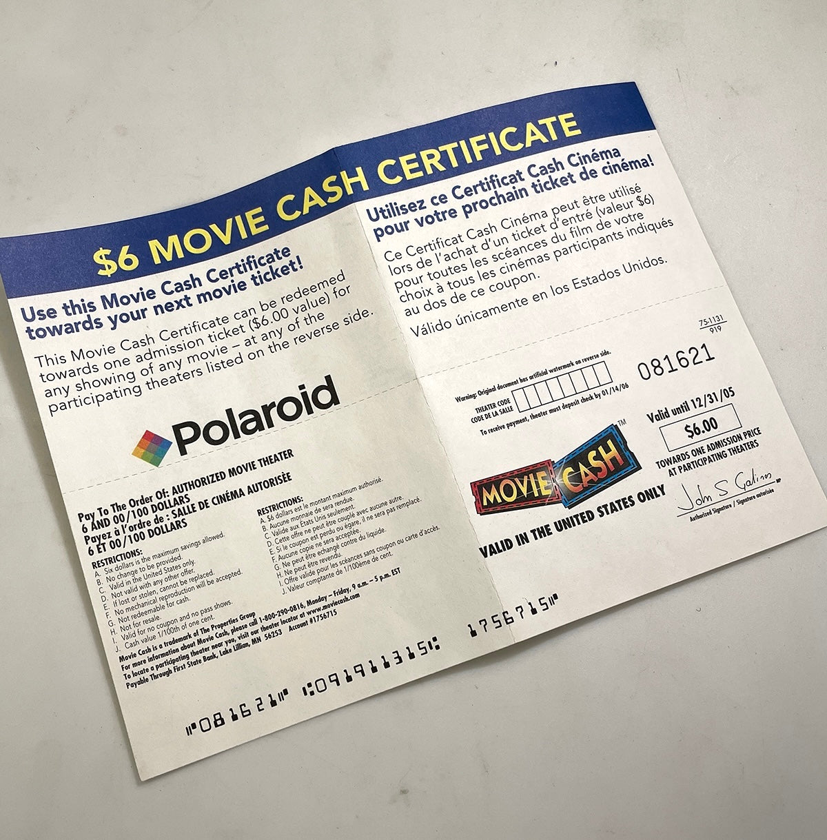 40111 | movie cash