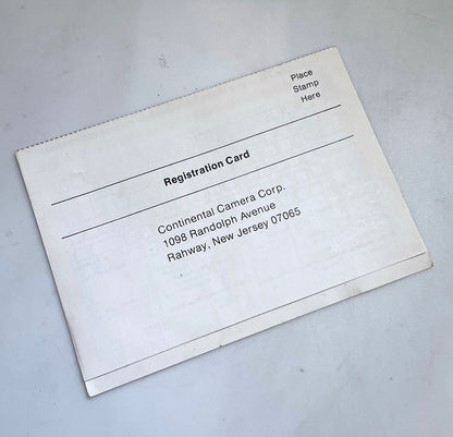 40121 | continental colorshot 2000 warranty card