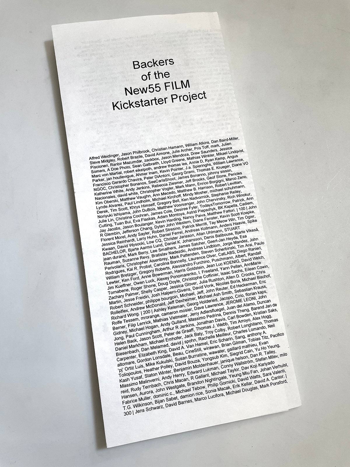 40111 | film sheetfilm new55 backers list