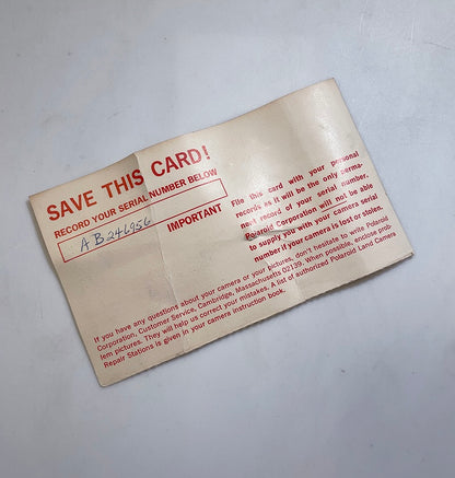 40111 | reg card 005 save this card