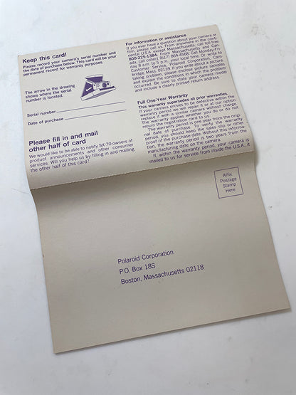 40111 | SX-70 reg card alpha 1 | P1271B 2/77
