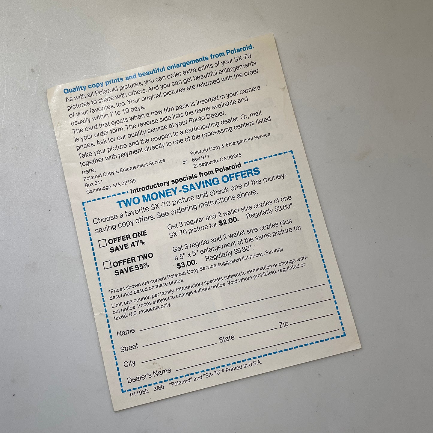 40111 | copy coupon - save up to 55% | P1195E 3/80