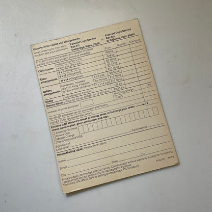 40111 | copy order card | P1411C 11/78