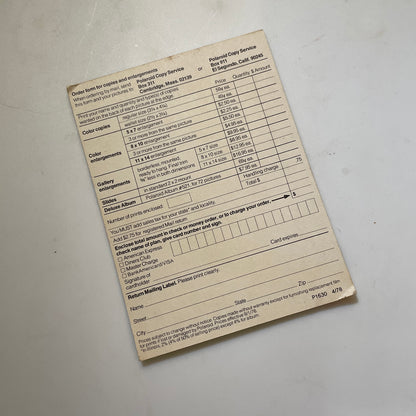 40111 | copy order card - polavision | P1630 4/78