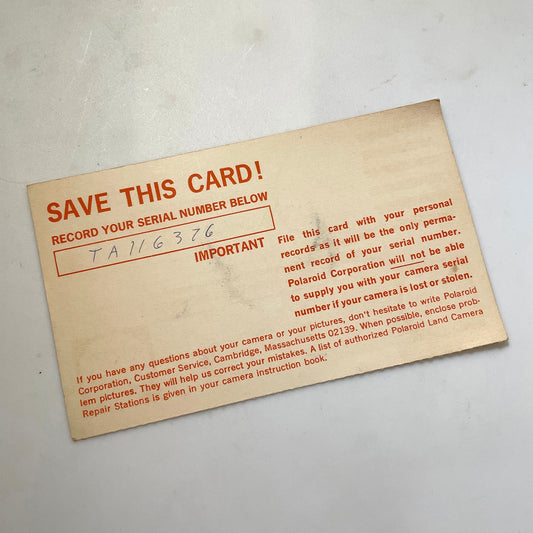 40111 | reg card - save this card (red letter)