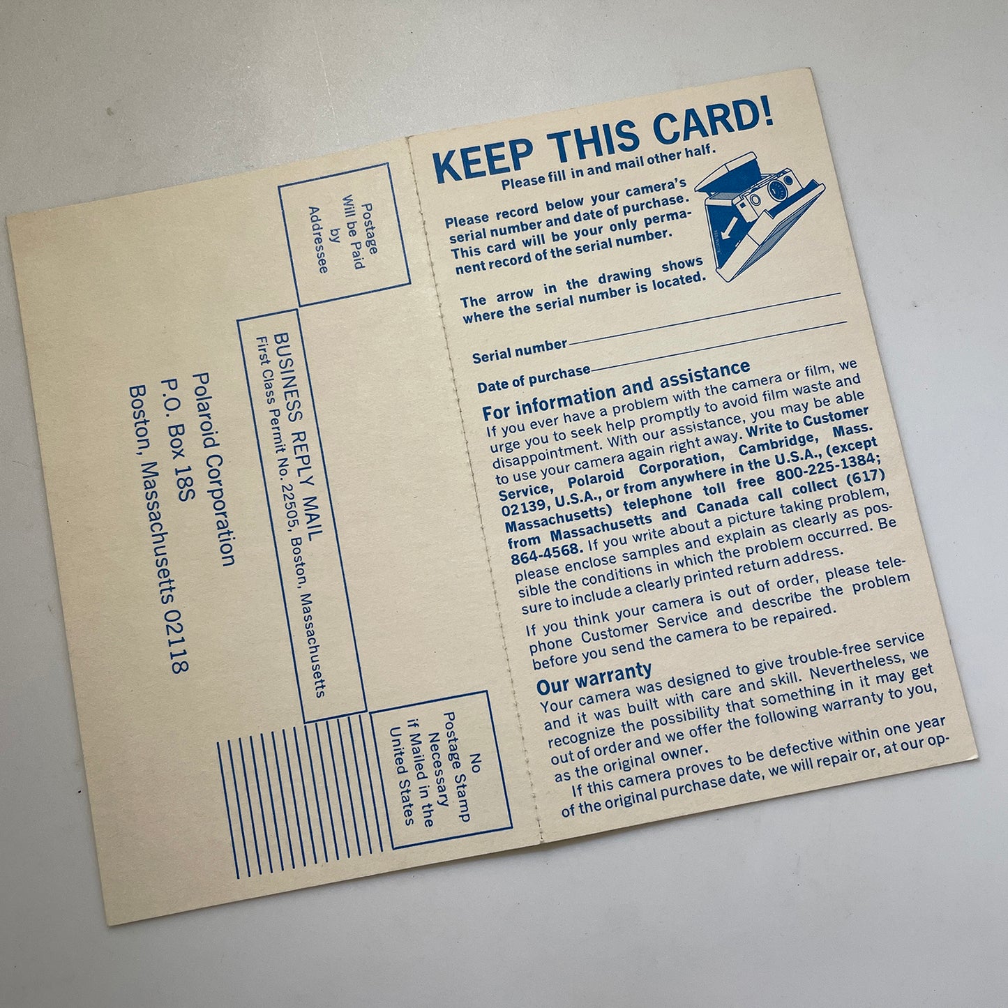 40111 | SX-70 reg card | P996 9/73