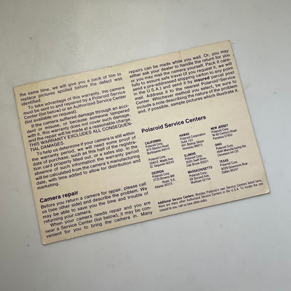 40111 | SX-70 reg card - keep this card (blue letter)