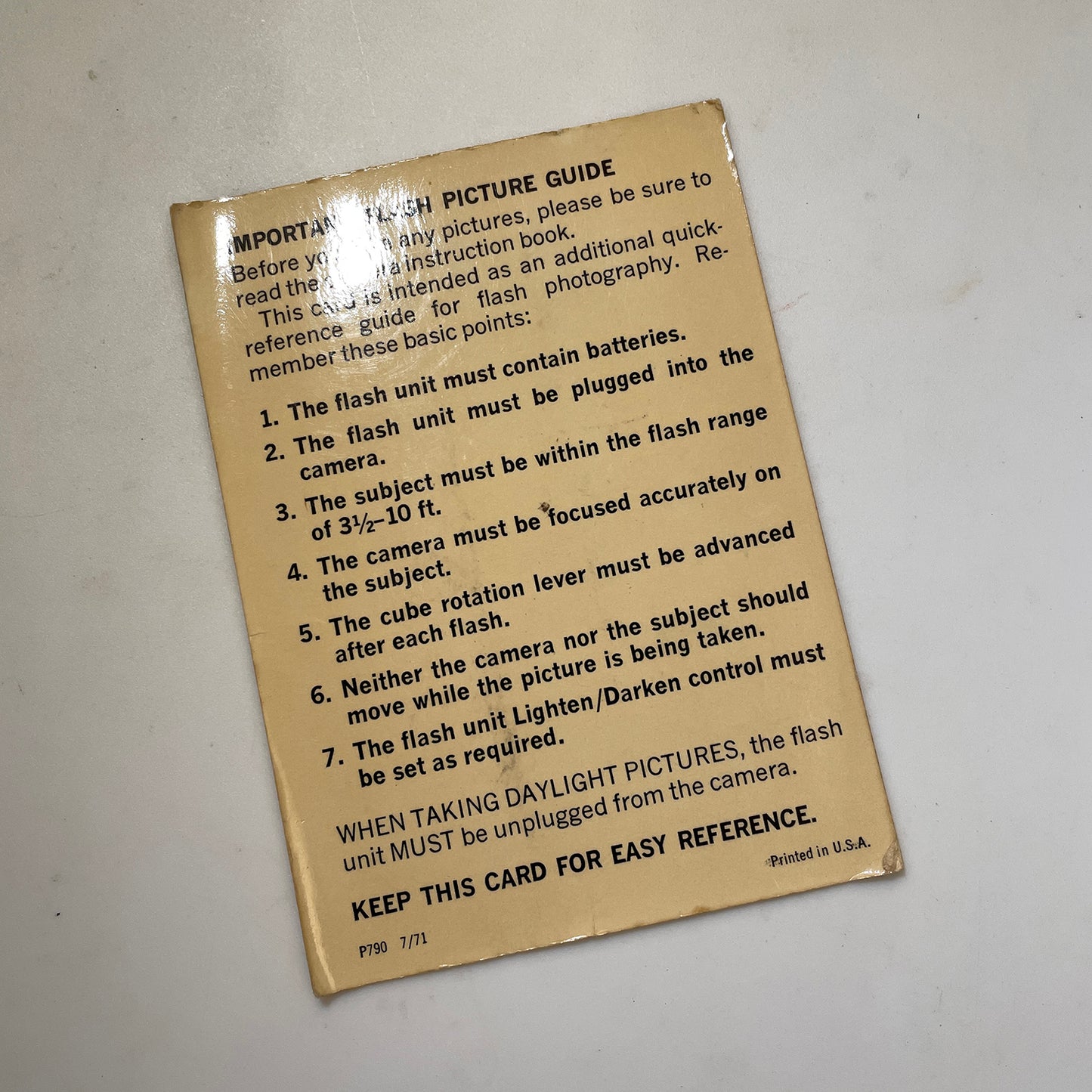 40111 | important flash picture guide | P790 7/71