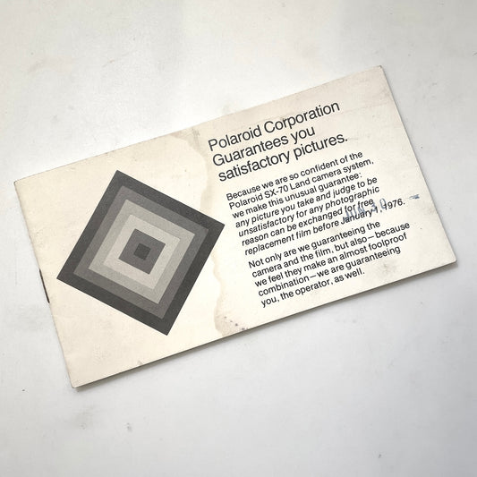40111 | SX-70 photo guarantee | F5584