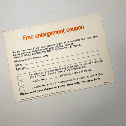 40111 | free enlargement offer | OPX 744