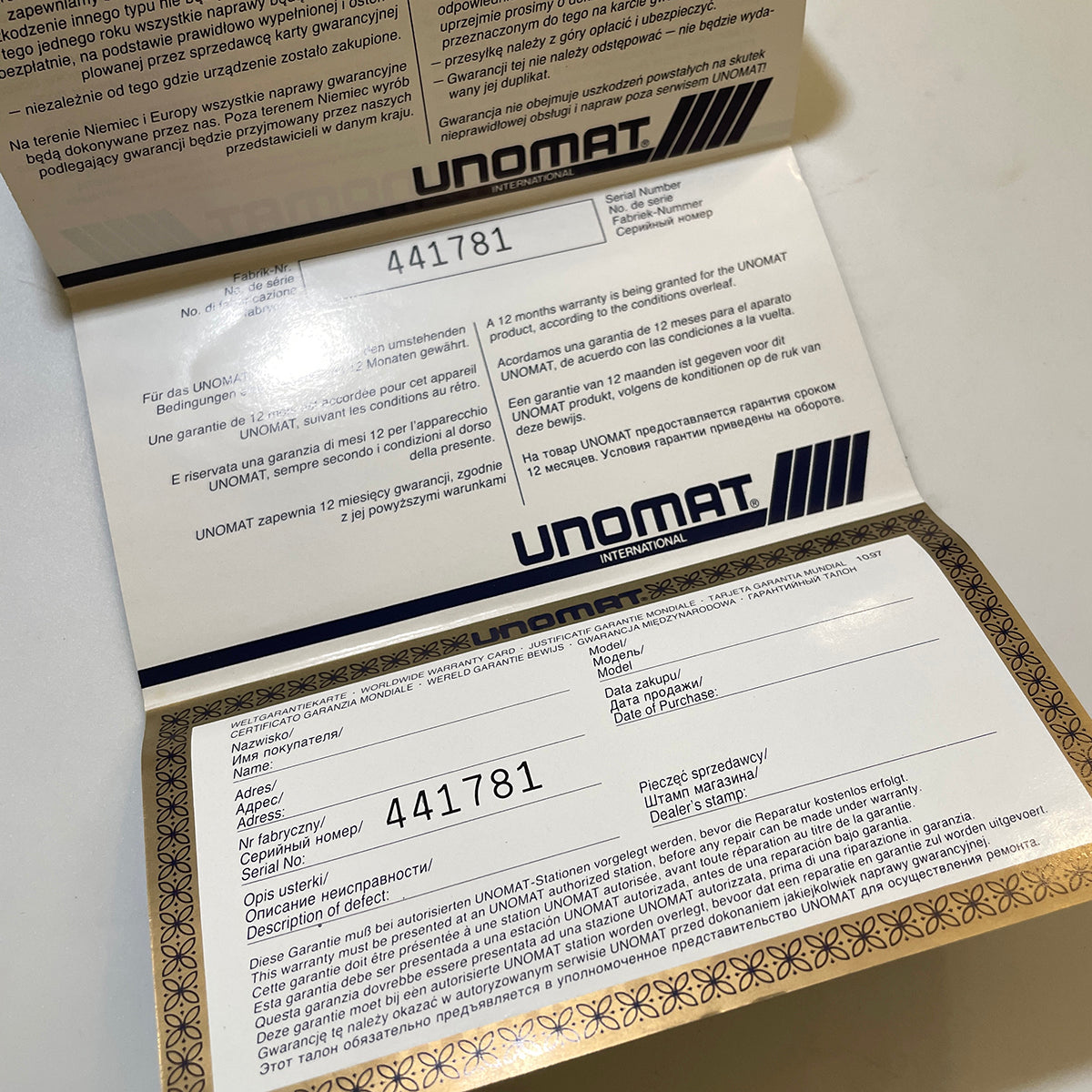40111 | SX-70_z flash unomat reg card