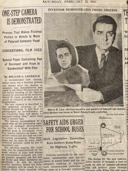 1947-02-22 | Dr. Land demonstrated instant film process OPTICA