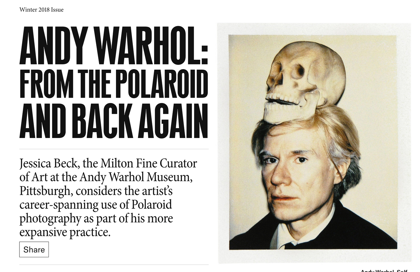 article | andy warhol: from the polaroid and back again