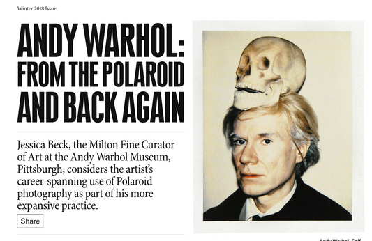 article | andy warhol: from the polaroid and back again