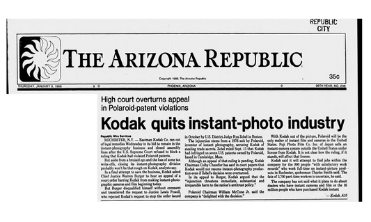 40051 | arizona republic - kodak quits instant-photo industry 1986-01-09