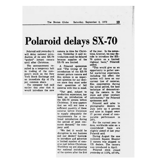 40051 | boston globe - delays SX-70 1972-09-02