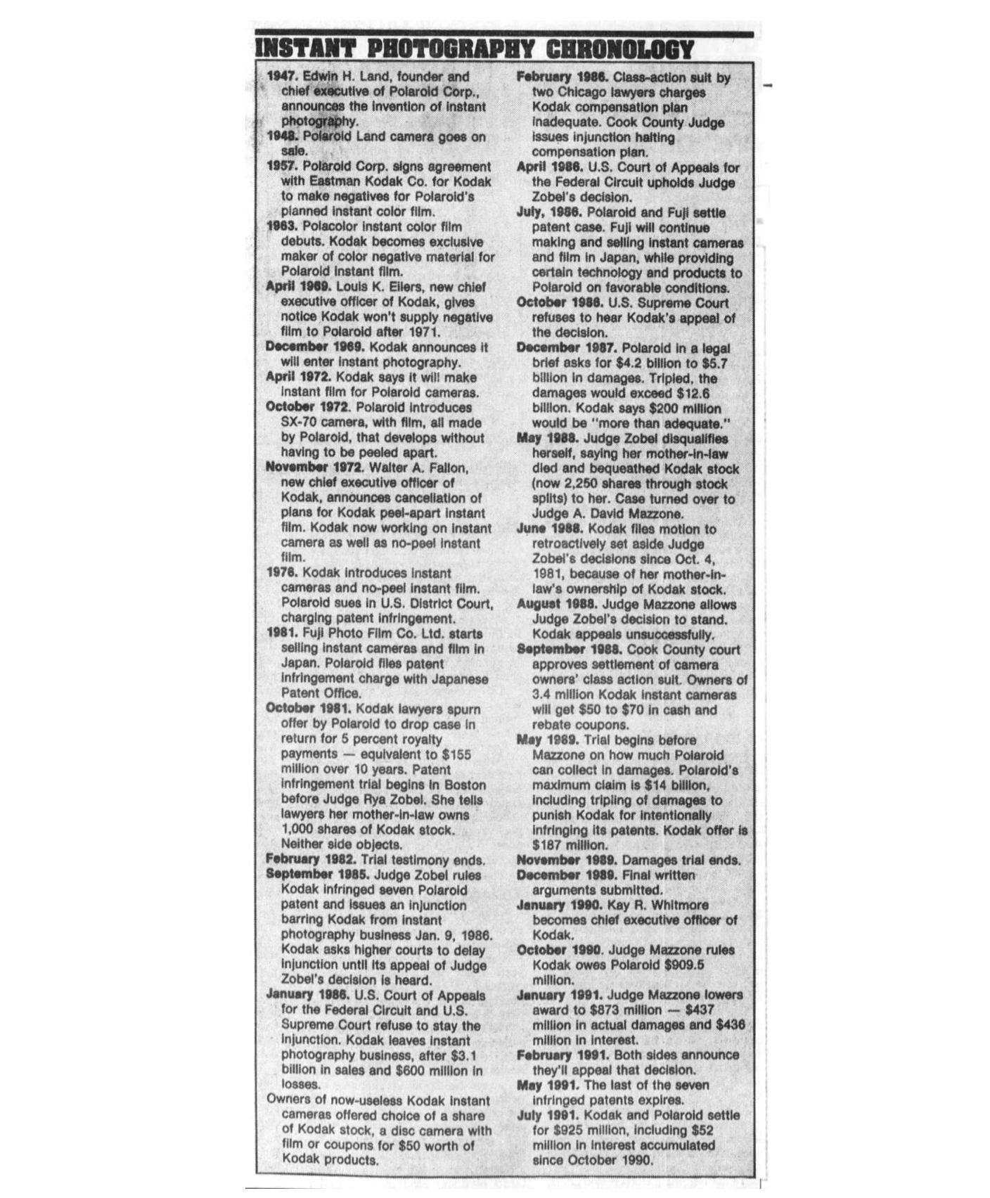 40051 | democrat and chronicle - instant photography chronology 1991-07-16