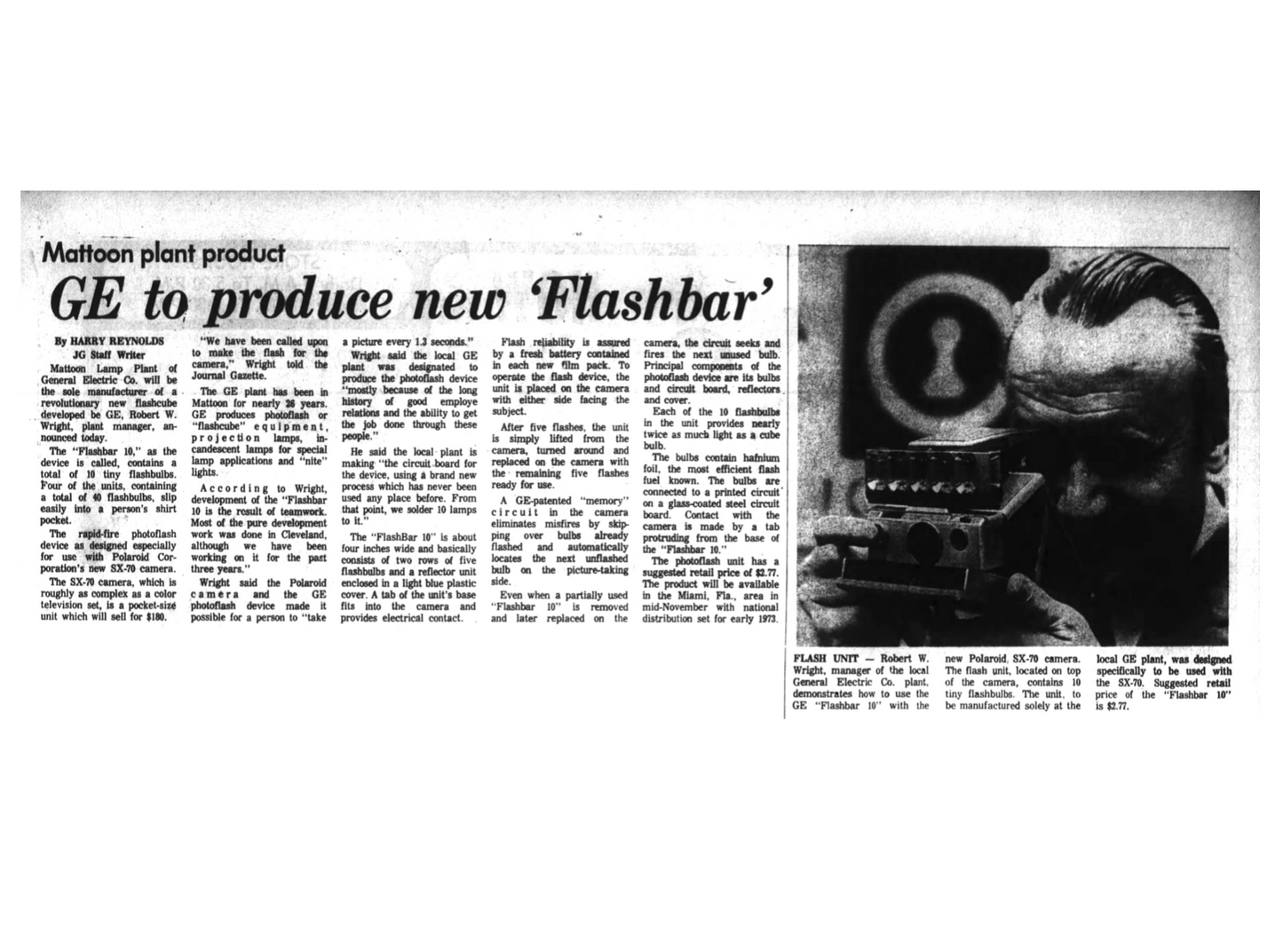 40051 | Journal Gazette and Times Courier - GE new flashbar 1972-10-30