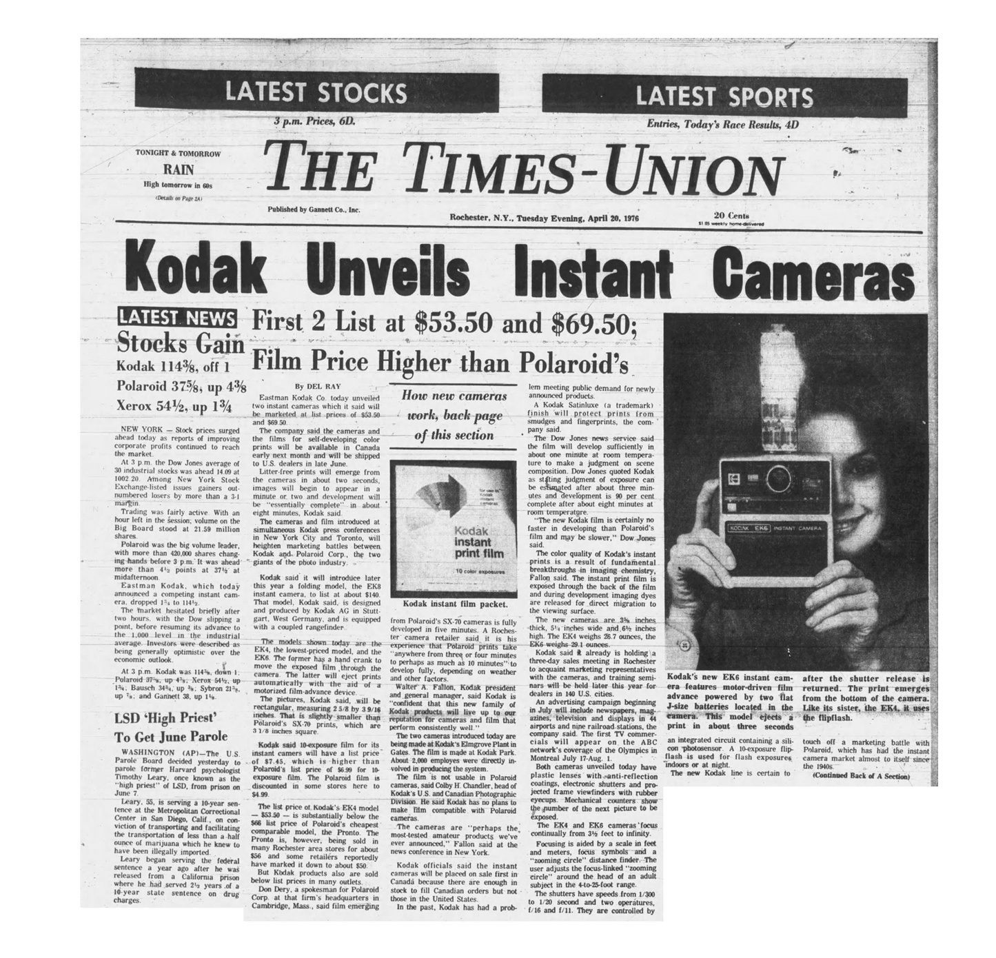 40051 | times union - kodak unveils instant camera 1976-04-20
