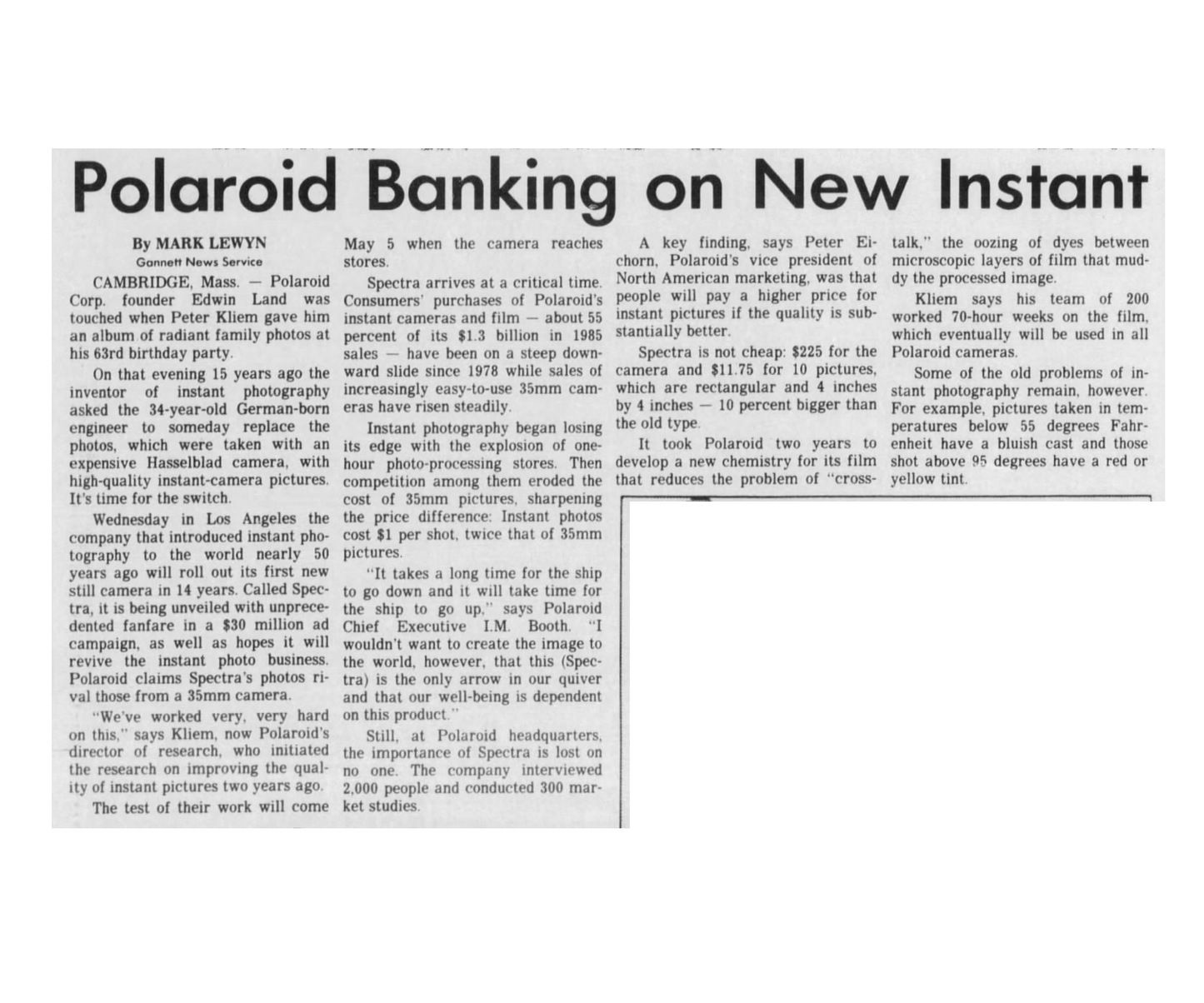 40051 | burlington free press - polaroid banking on new instant 1986-04-02